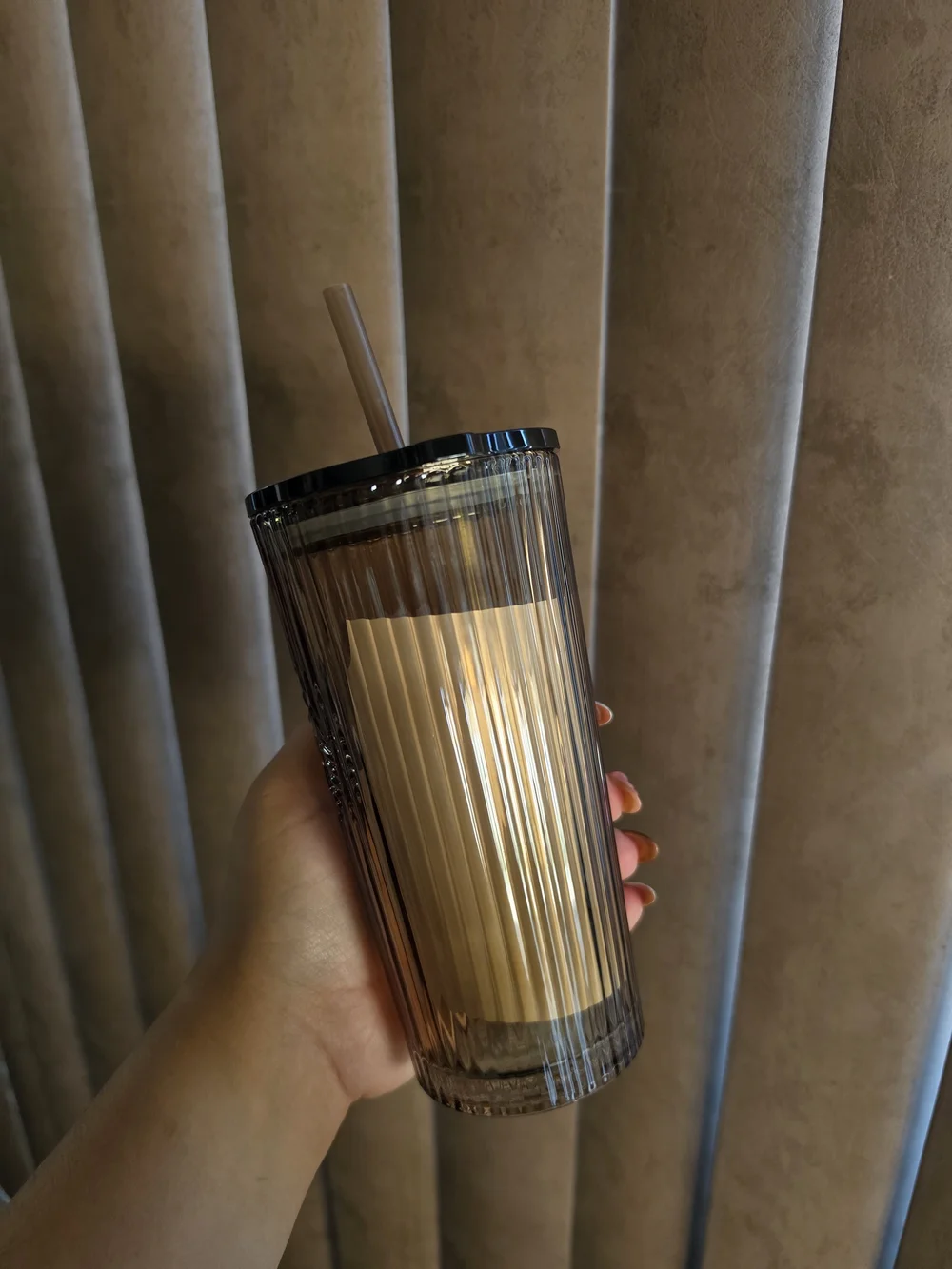 Starbucks PSL 2026 Collection Ribbed Acrylic Tumbler with Straw - Smoke